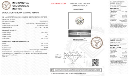 IGI Certificate #LG754571968