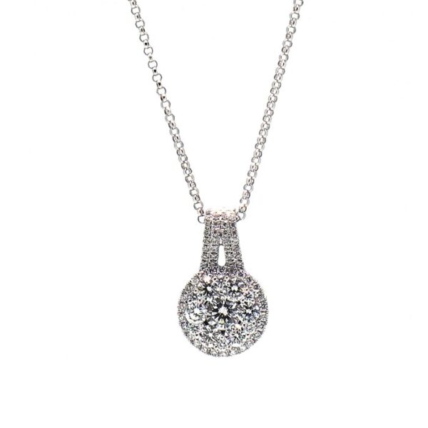1.00ct Diamond 18kt White Gold Cluster pendant