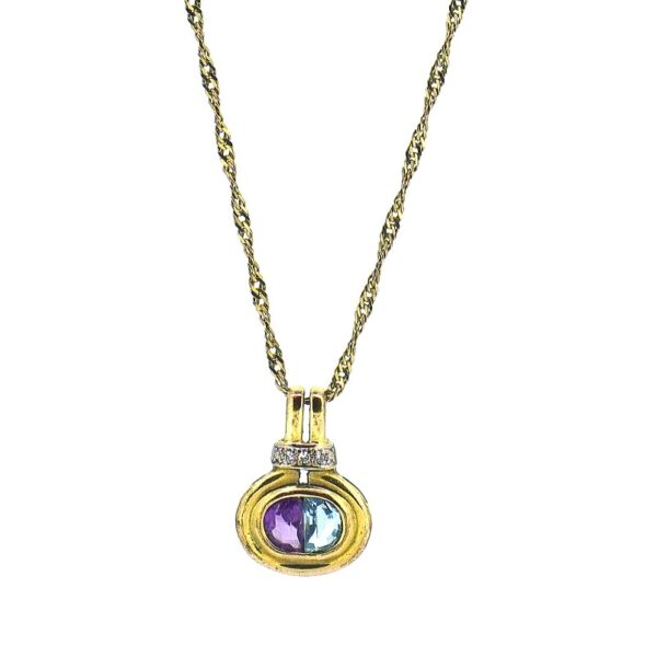 0.75ct Aquamarine Gemstone Half Moon Pendant