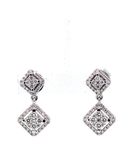 1.10ct Vintage Halo Drops