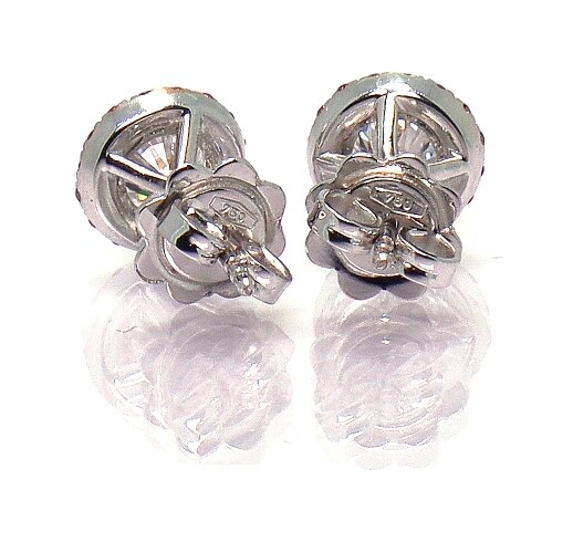 1.36ct D/VS2 Pink Diamond Halo Stud Earrings