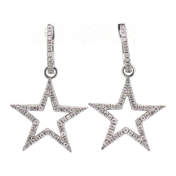 0.81ct G/VS+ Diamond Drop Starburst Earrings