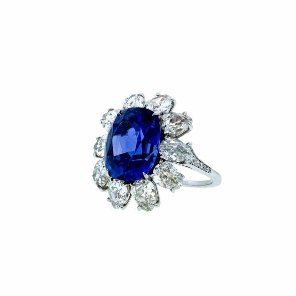 Nefertiti 5.04ct Burma Sapphire Cluster Ring