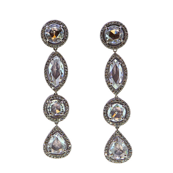 David Morris Rose Cut Diamond Earrings